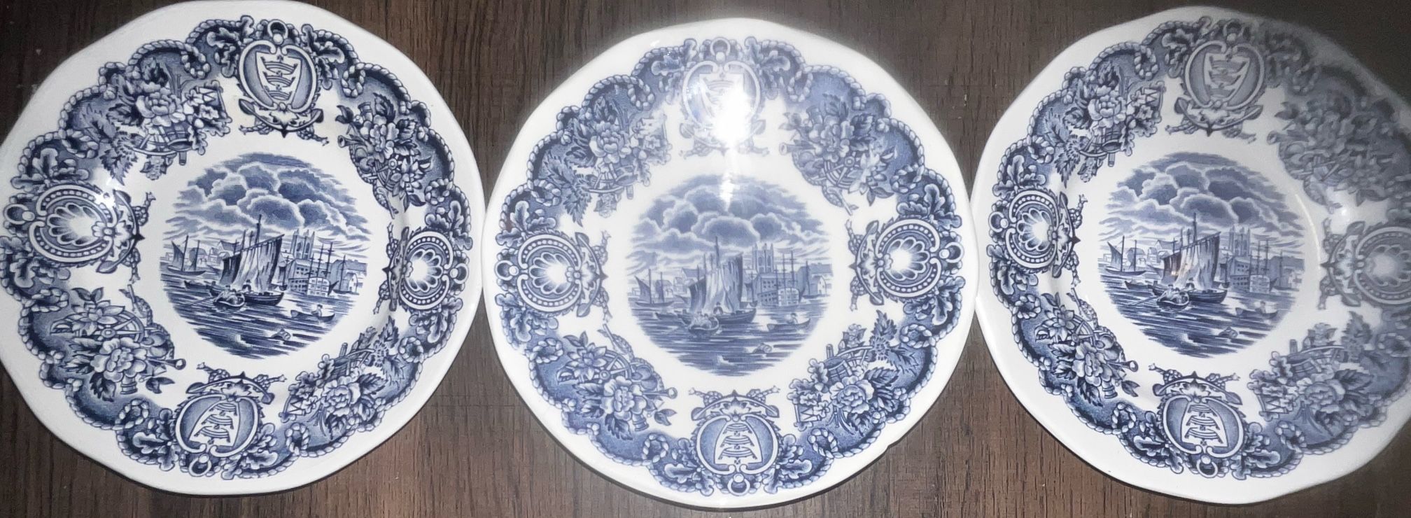 vintage "Historical Ports of England" saucers (3) featuring the Port of Hull