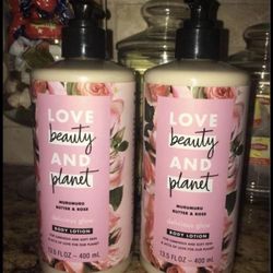 Set of 2 love beauty & plAnet body lotion•butter & rose•13.5ml•all for $10