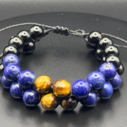 Men's Lapis Lazuli,Tiger's Eye and Turmaline stone 