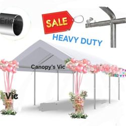 10'x20' Canopy Party Tent Heavy Duty Galvanized  Canopy Tent Outdoor Metal Party Tent Garage Shelter Shade Large Carport with 8 Legs