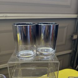 Smoke Grey And Silver Cups