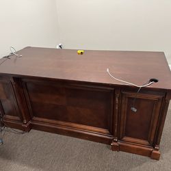 Free solid wood executive desk and cabinet