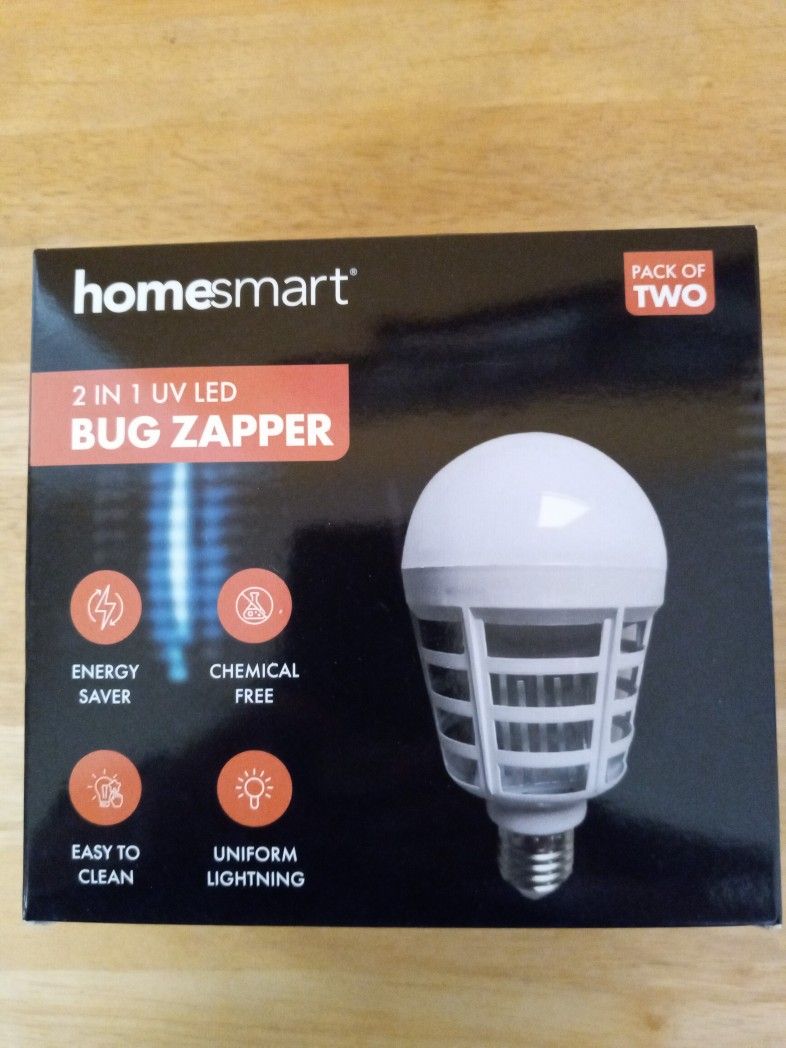 Bug Zapper Bulbs By Homesmart..Pack Of Two. 2 in 1 UV Led.