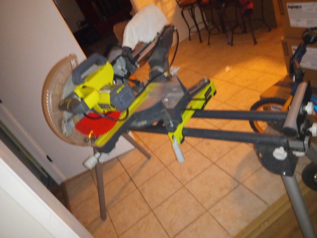 12 In Sliding Compound Miter Saw Dual Bevel With Stand