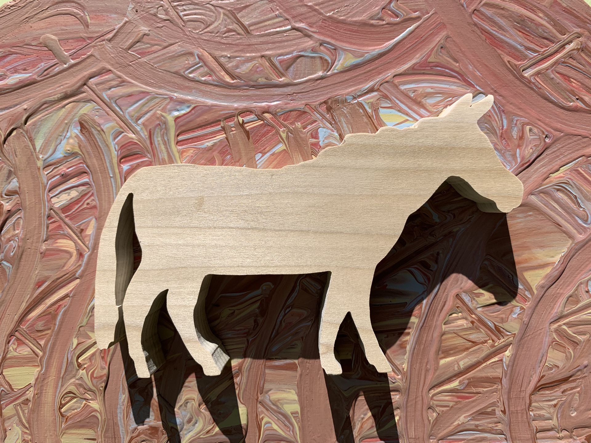 3D Wooden Horse Art Piece