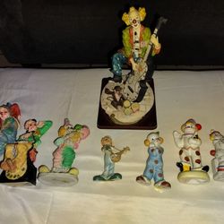 Antique Clown Figurine Collection