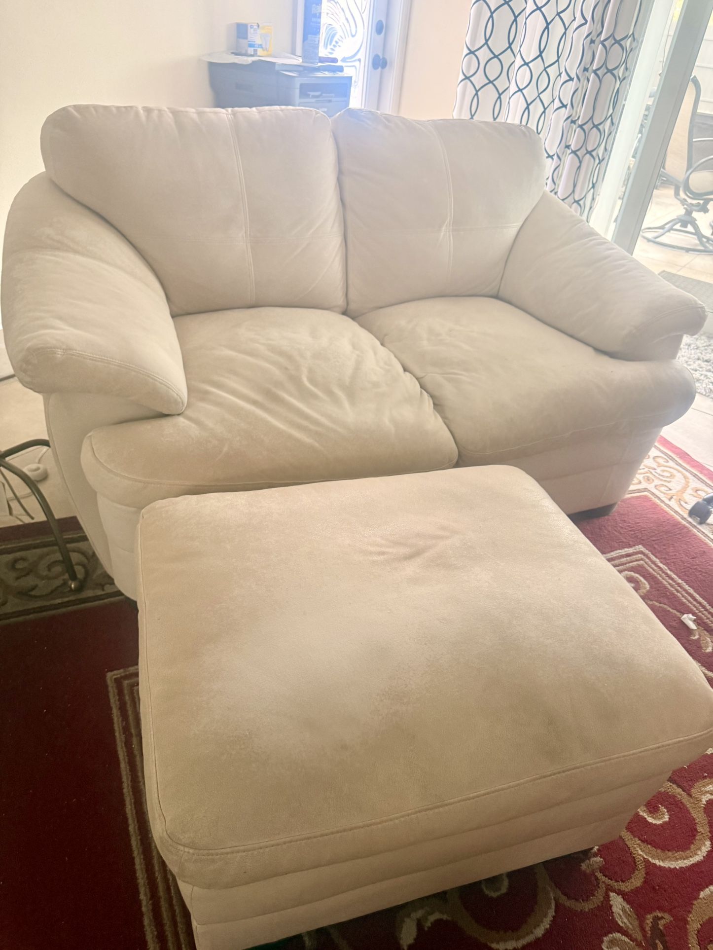 Love Seat With Ottoman