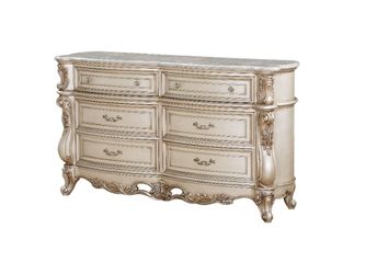 Gorsedd Marble & Antique White Dresser