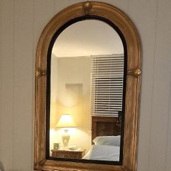 Vintage Bow-Dresser With Mirror Traditional Style