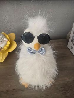 New fluffy Chicken With Sunglasses 10" Tabletop Plush