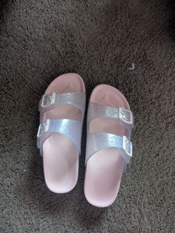 Glitter Jelly Double Buckle Slides