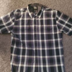 VANS XL SHORT SLEEVE PLAID SHIRT NOT PENDLETON BOARD SHIRT DIXXON FLANNEL CHEVY DELUXE LOWRIDER CHROME BOMB LOOK DARK SEAS  BRIXTON VOLCOM