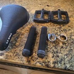 GT BMX Parts Bundle - Seat, Pedals, Grips, Seat Clamps 