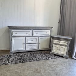 Set of dresser and one nightstand - FREE DELIVERY