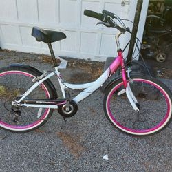 24" Women's Breast Cancer Awareness  Beach Cruiser 7 Speed