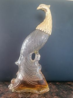 Vintage Avon Glass Cologne Decanter. Birds Of Paradise 