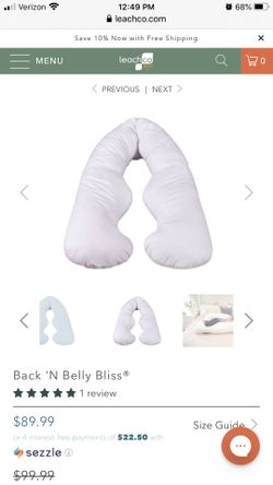 Leachco Back 'N Belly Bliss® Body and Back Pillow, Paid $90+Tax, Pet & Smoke Free Home