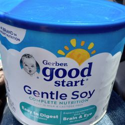 5  (1.25LB)  GERBER GOOD START (GENTLE SOY) COMPLETE NUTRITION (MILK AND LACTOSE FREE) EASY TO DIGEST SOY PROTEINS AND BRAIN AND EYE DEVELOPMENT 