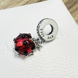 Pandora Red Ladybug Charm #792571C01 + FREE Pandora Gift Box + Tag