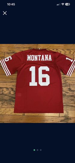 San Francisco 49ers Joe Montana #16 Throwback Red Jersey Michell And Ness