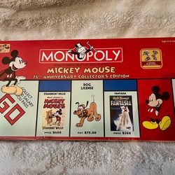 MONOPOLY Mickey Mouse 75th Anniversary Collector's Edition Board Game New