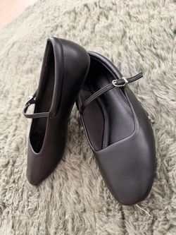 Black Mary Jane Block Heel Shoes Size 6