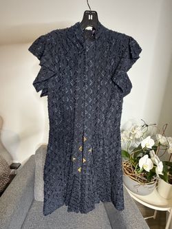 Louis Vuitton Monogram Bow Tie Mini Dress Navy 36