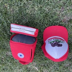 California Love Hat With Red Converse Lunch Tote 
