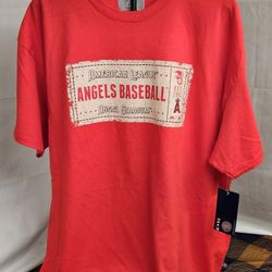 Men's Majestic Los Angeles Angels Angel Statium American League T-Shirt Size 2XL Red