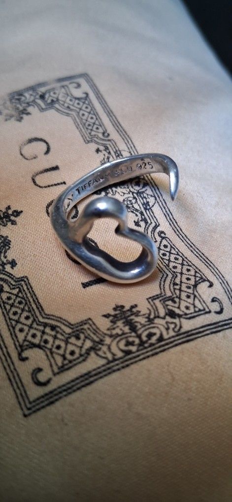 TIFFANY & Co. Elsa Peretti Open Heart Ring 925 Silver