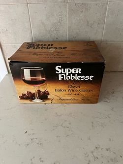 J.G. Durand Super Noblesse Blown Wine Glasses Set of 6
