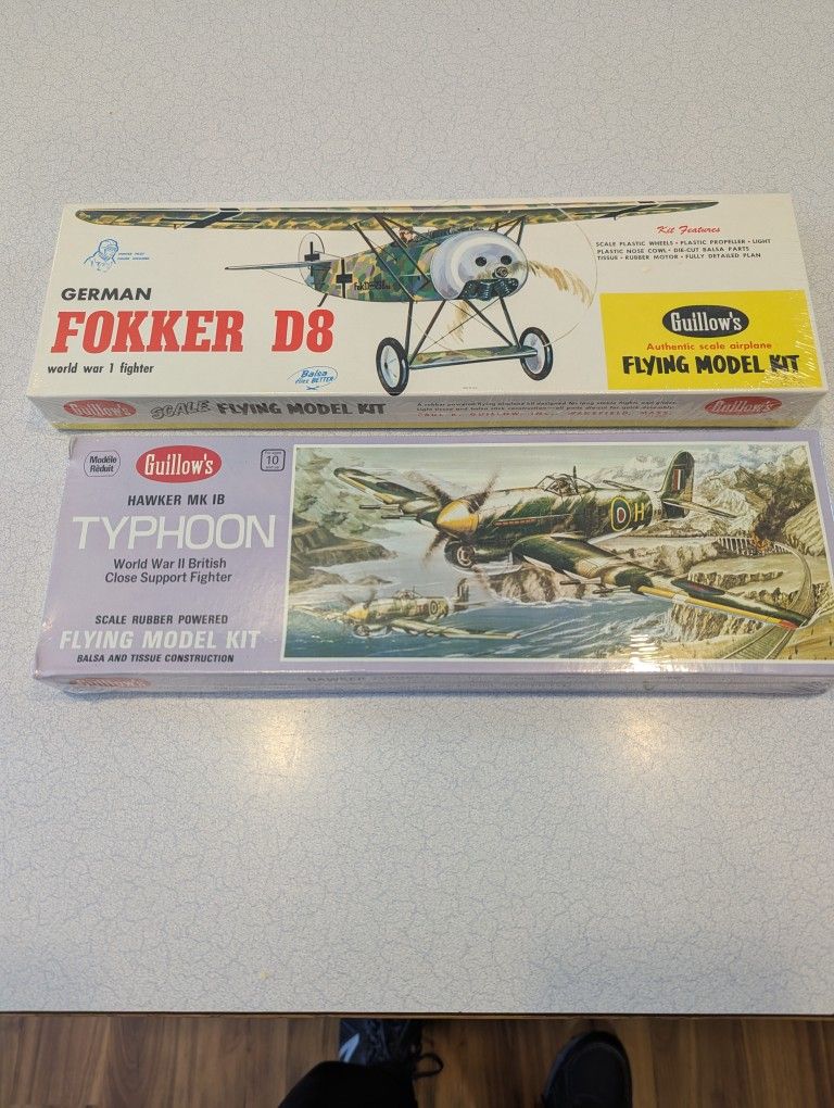 Guillows Fokker D8 & Typhoon Kits - Sealed