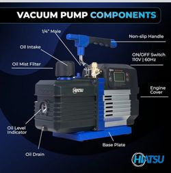 Smart Vacuum Pump - 8.5CFM Digital Dual Stage - Professional HVAC Vacuum Pump with Digital Gauge
