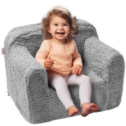 VEVOR Kids Armchair, Kids Sofa with 25D High Density Sponge, Toddler Chair, Sherpa Fabric Reading Sofa for Bedroom and Playroom