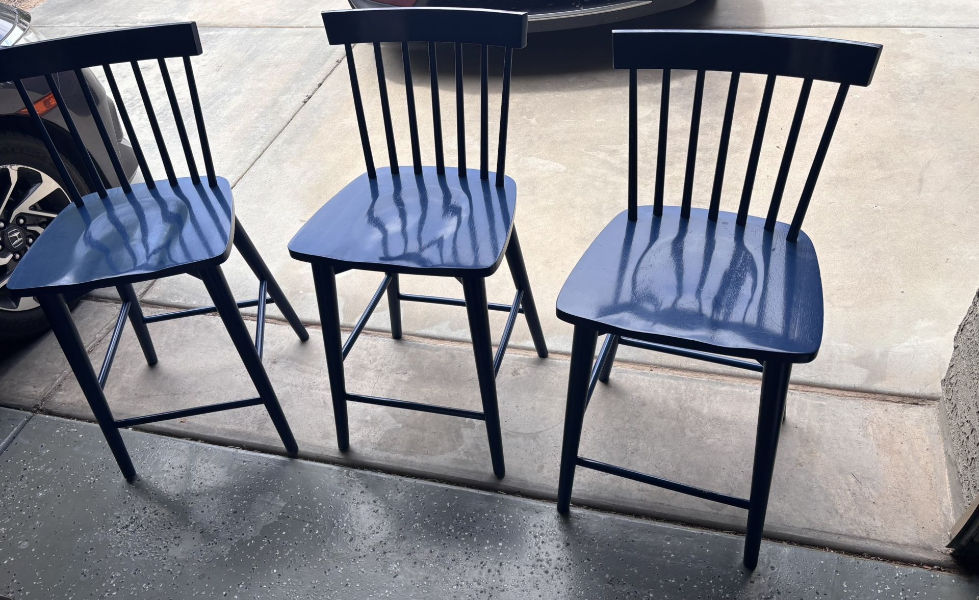Blue Wooden Chairs 
