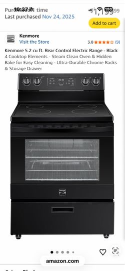 Kenmore 5.2 cu ft. Rear Control Electric Range
