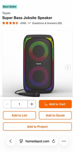 Tzumi Super Bass Jobsite Speaker