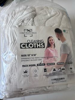 Corporate Hills White Cotton Cleaning Cloths 50-Pack