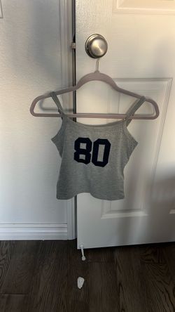 Gray Crop Tank Top Number 80, from edikted