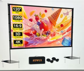STWUI 120” Portable Projector Screen with Stand