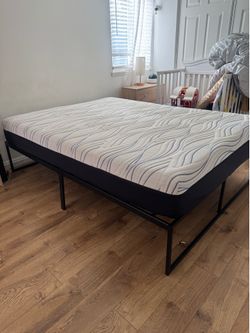Serta Queen size mattress and frame bed