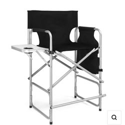 Folding chair with side table