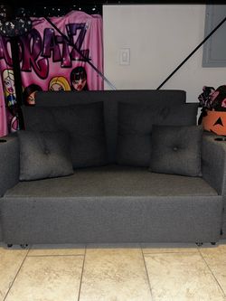56" 3-in-1 Sleeper Sofa / Convertible Pull-Out Sofa Bed with Cup Holders