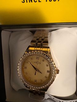 Invicta Woman’s Gold-Tone Watch with Crystal Bezel