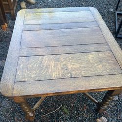 Oak Draw-Leaf Pub Table with Barley Twist Legs 