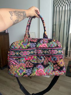 Vera Bradley quilted cotton duffel travel bag