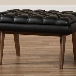 New Baxton Studio Anabelle Ottoman, Black (Already Assembled)