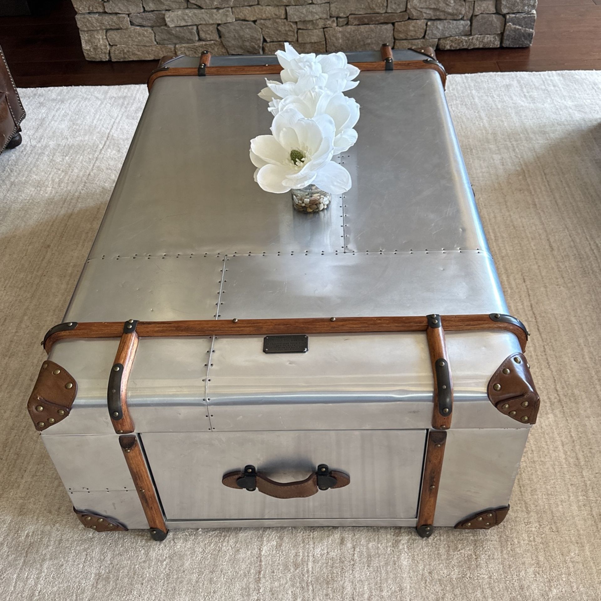 Restoration Hardware Richards 'Aluminum Trunk Coffee Table