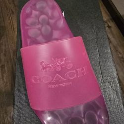 COACH Pink Jelly Slip On Sandals Size 5