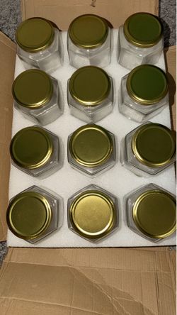 Hexagon jars set of 12